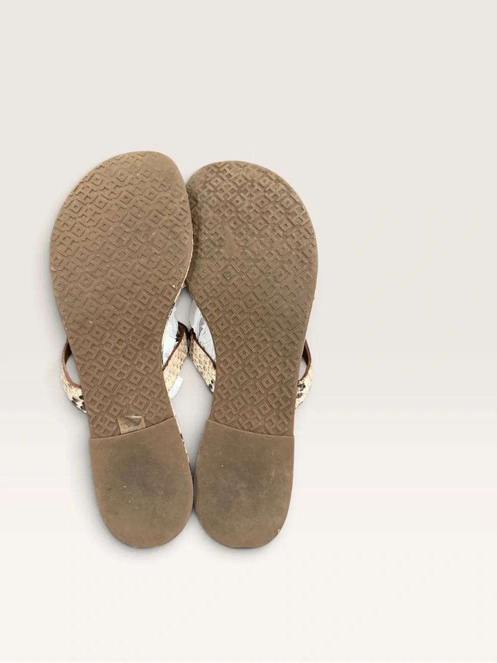 Tory Burch Miller Snakeskin Print Leather Logo Sandals Size 9.5